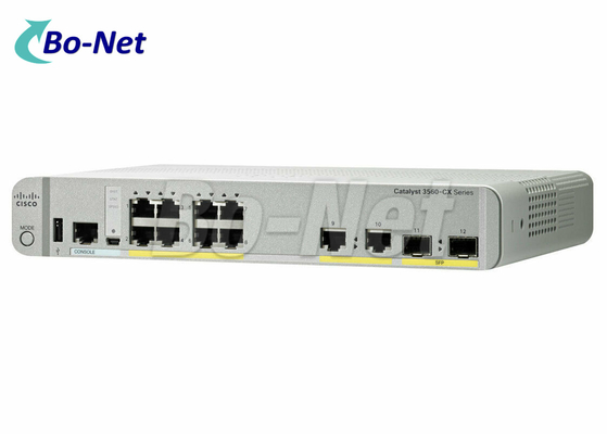 IP Base Network Cisco POE Switch WS-C3560CX-8PC-S 8 GE PoE+ 2 X 1G SFP+ 240 Watt