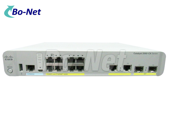 IP Base Network Cisco POE Switch WS-C3560CX-8PC-S 8 GE PoE+ 2 X 1G SFP+ 240 Watt